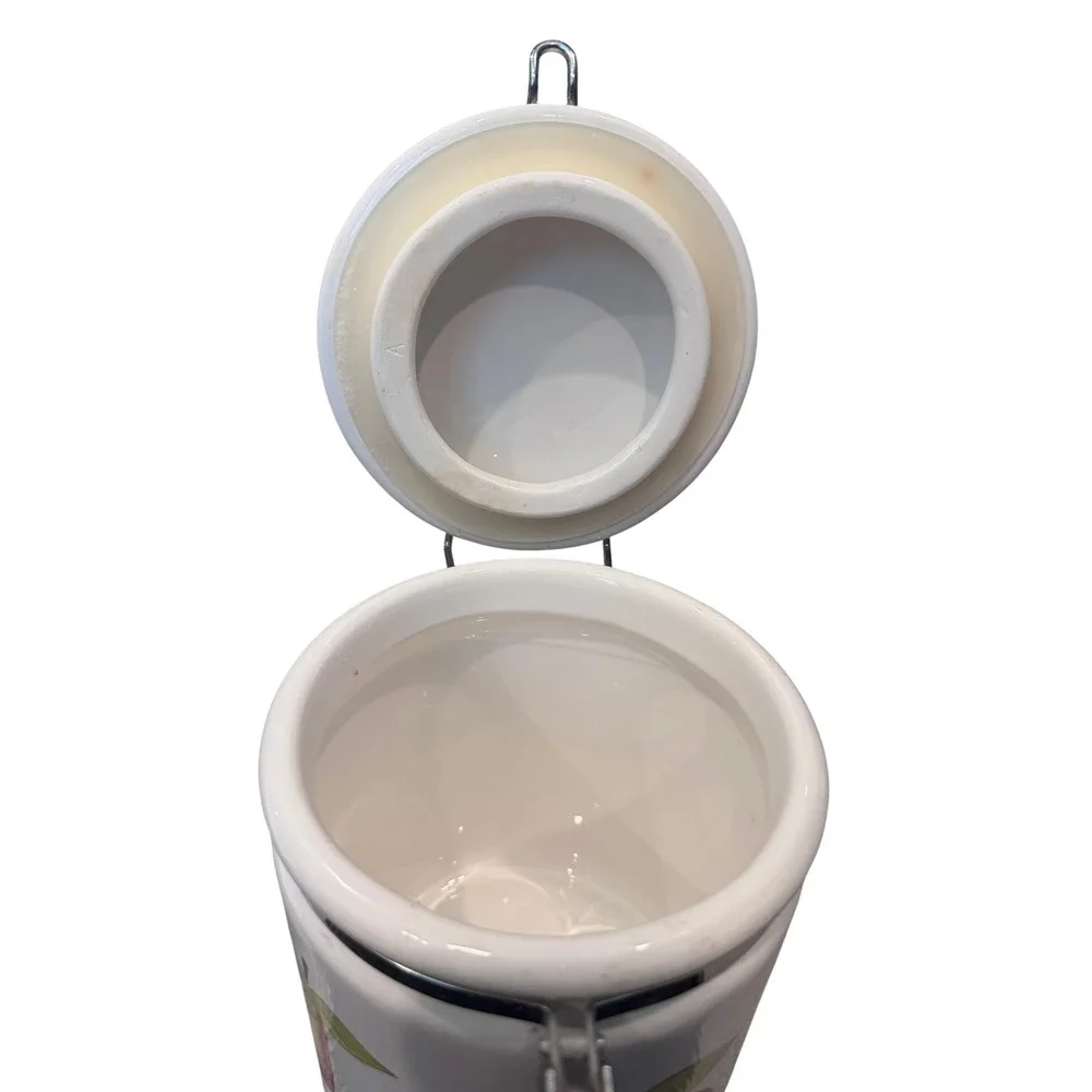 Studio Nova Canister Set White Orchard Delight Fruit Ceramic Laurie Gates 2pc